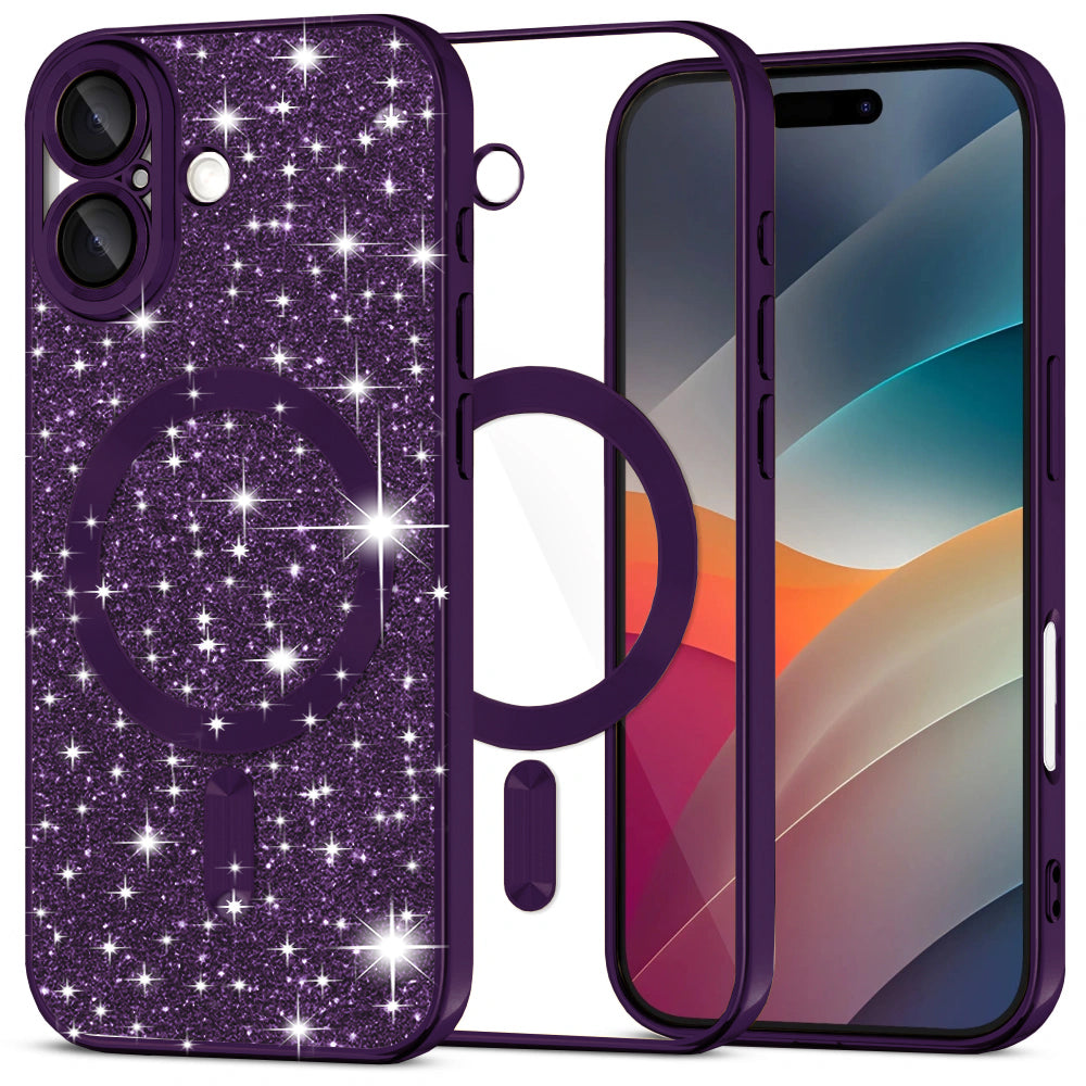 Techsuit - Luxury Glitter MagSafe - iPhone 17 - Deep Purple