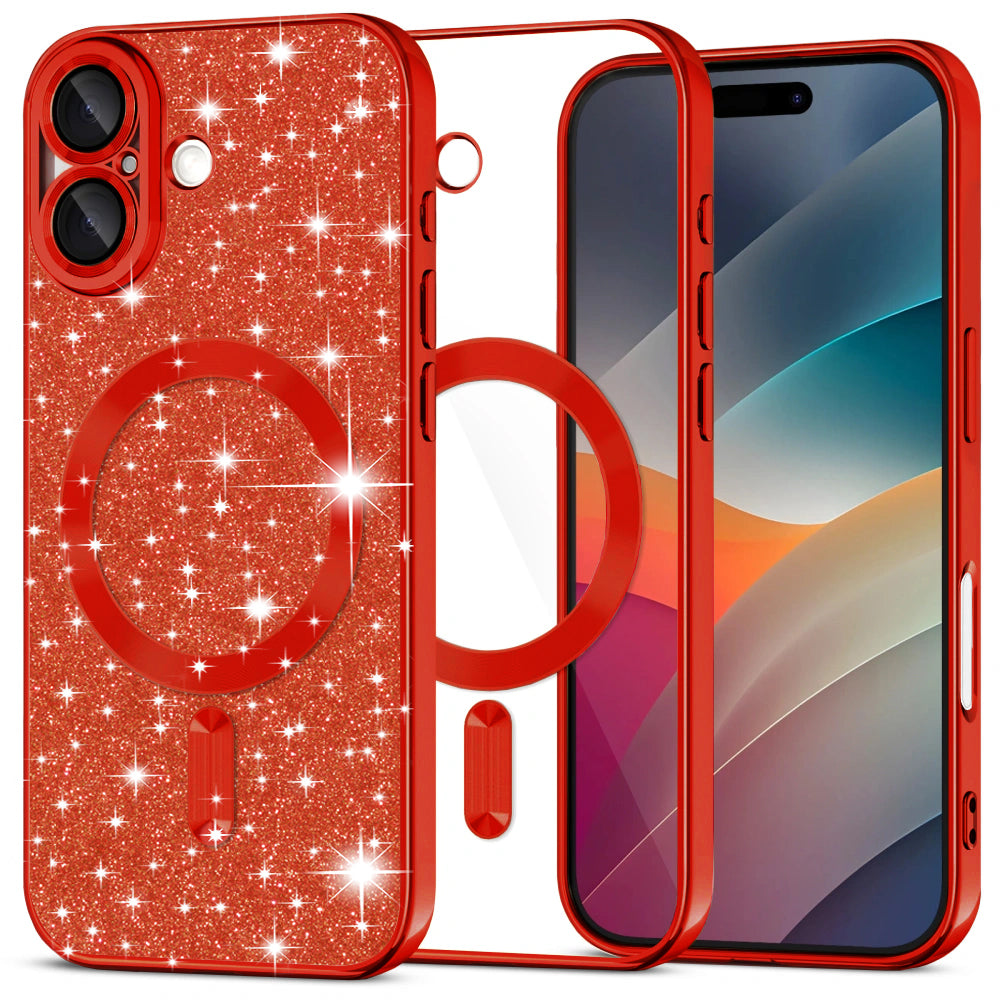 Techsuit - Luxury Glitter MagSafe - iPhone 17 - Red