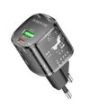 Borofone - Wall Charger Sunlight (BN17) - Dual Port, USB-C + USB-A, 5V/3A, PD20W, QC3.0 - Transparent/Black