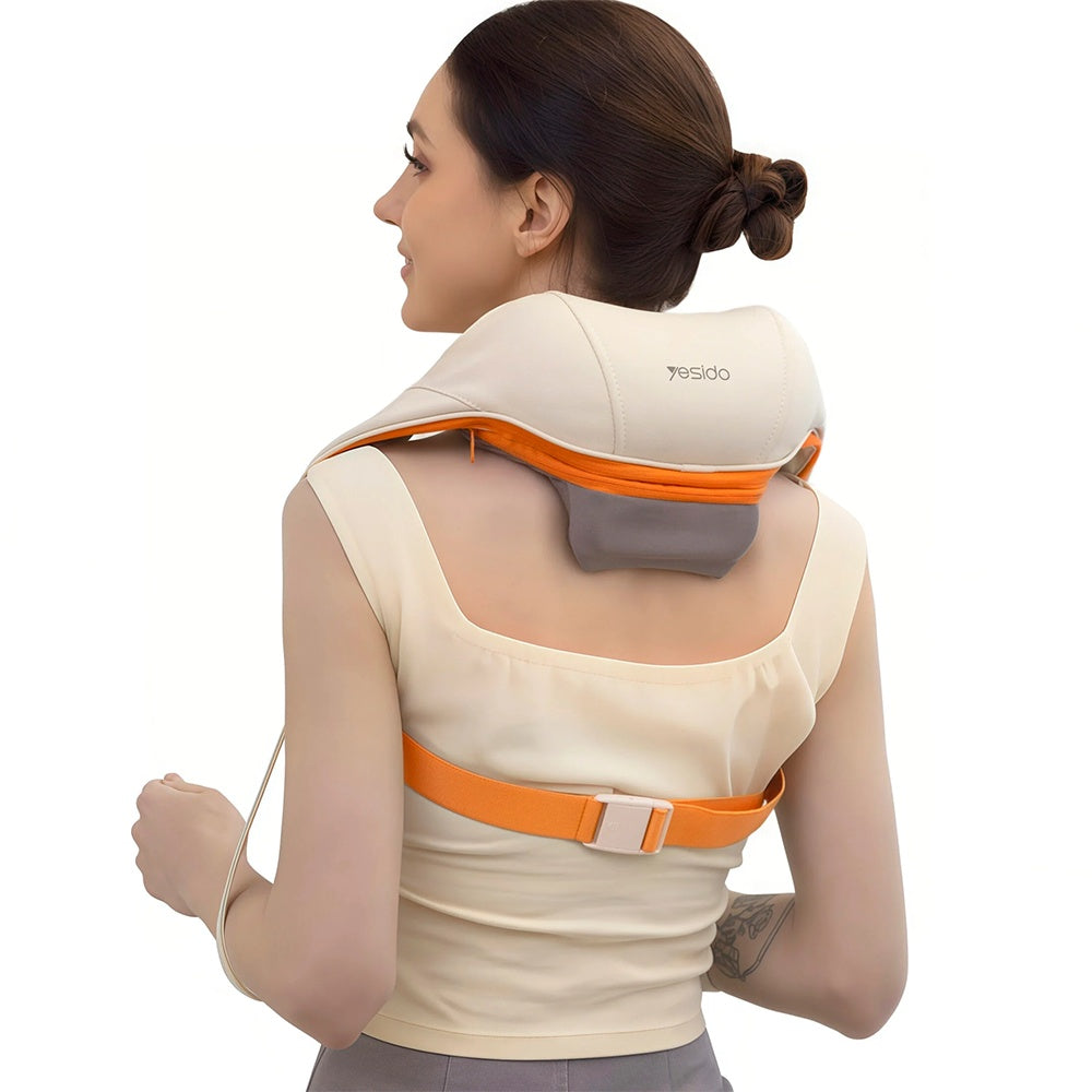 Yesido - Neck Massager (MG16) - 3 Massage Modes, Integrated Heat Therapy, Shiatsu Kneading Technology, 2000mAh - Beige