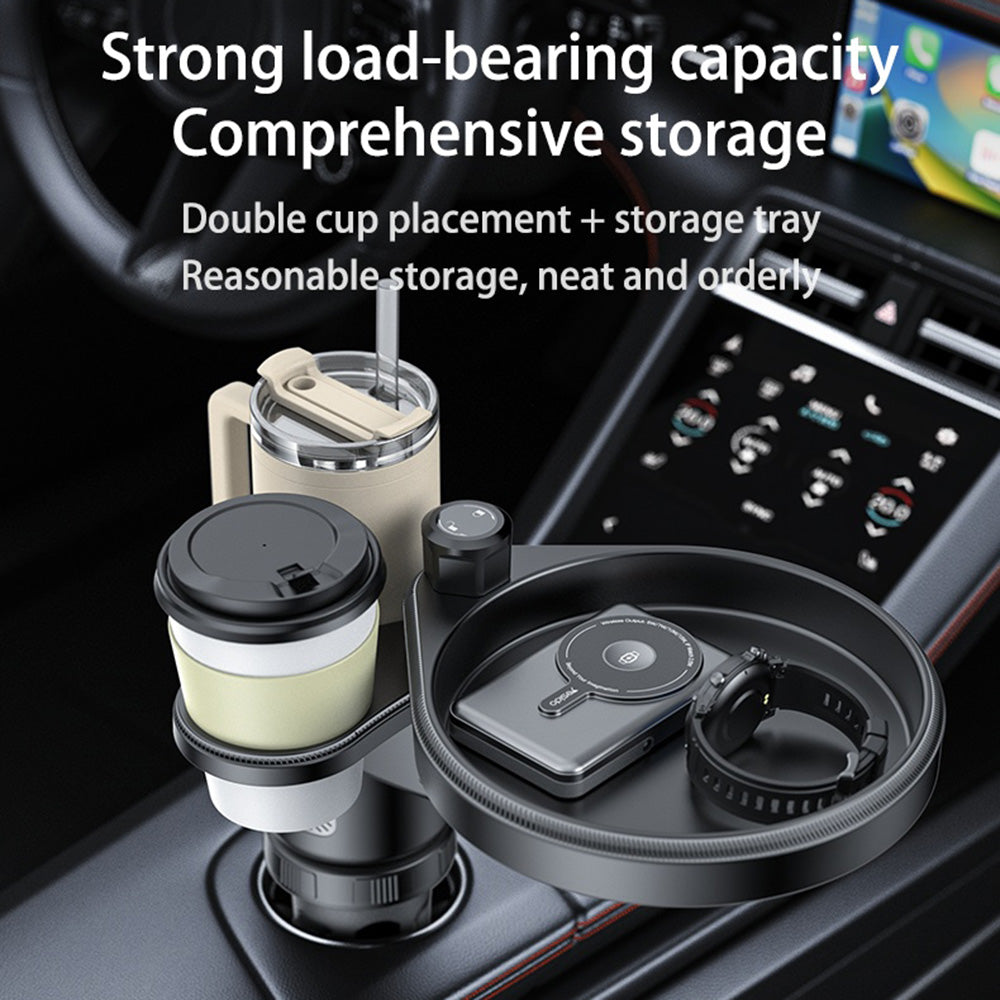 Yesido - 3in1 Car Cup Holder (C180) - Adjustable Rotation Base, Storage Expansion, Easy Installation, Firmly Fixed - Bla