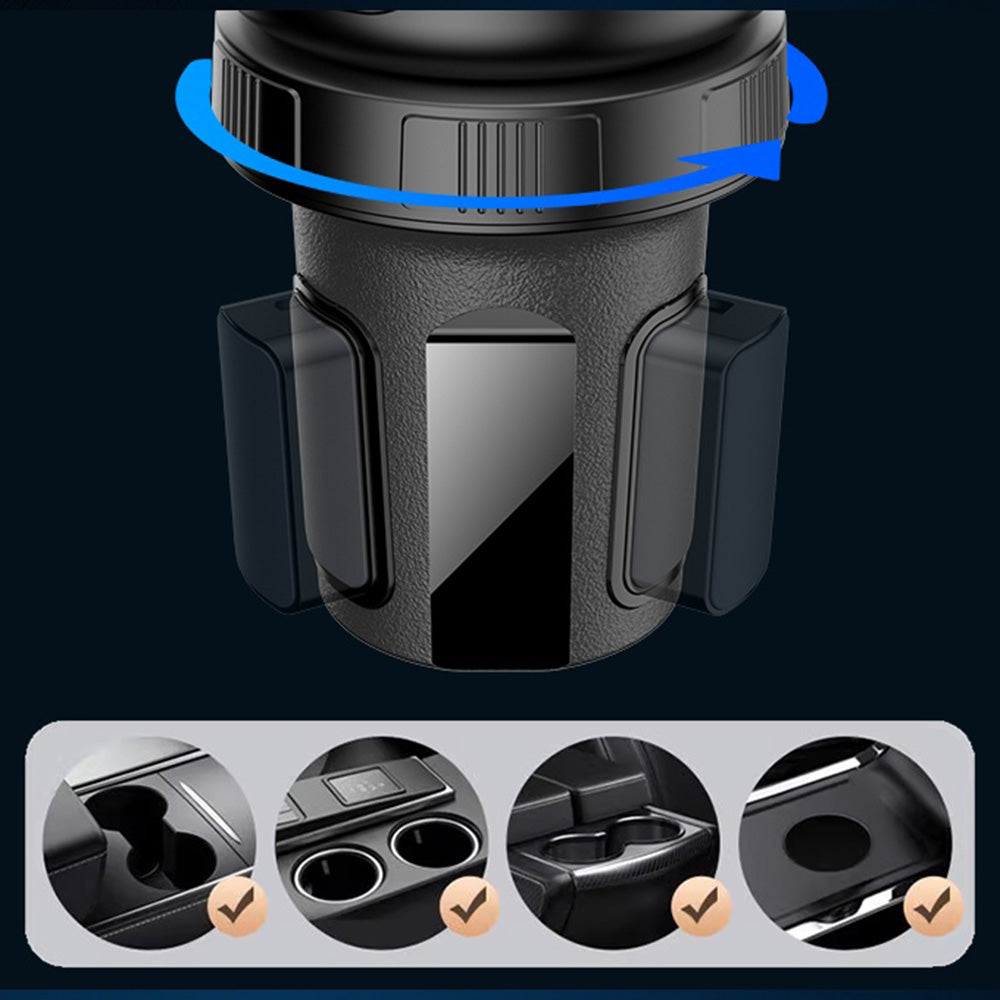 Yesido - 3in1 Car Cup Holder (C180) - Adjustable Rotation Base, Storage Expansion, Easy Installation, Firmly Fixed - Bla