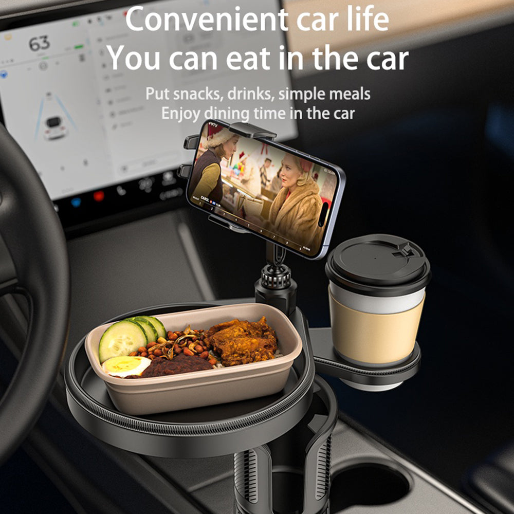 Yesido - Car Holder 4in1 (C274) - Cup Storage, Phone Mount and Sundries Storage, 720° Adjustable Angle, 4.7-7.2" - Black
