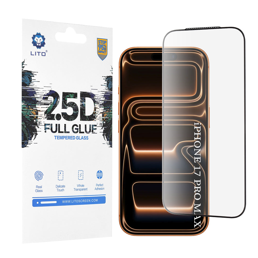 Lito - 2.5D FullGlue Glass - iPhone 17 Pro Max - Black