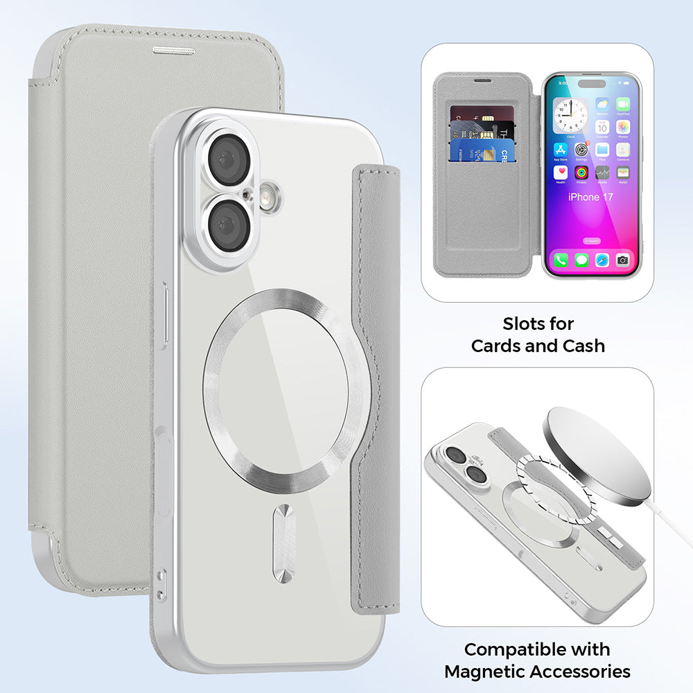 Techsuit - SmartMag Book Case - iPhone 17 - Gray