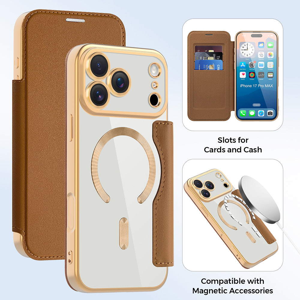 Techsuit - SmartMag Book Case - iPhone 17 Pro Max - Brown