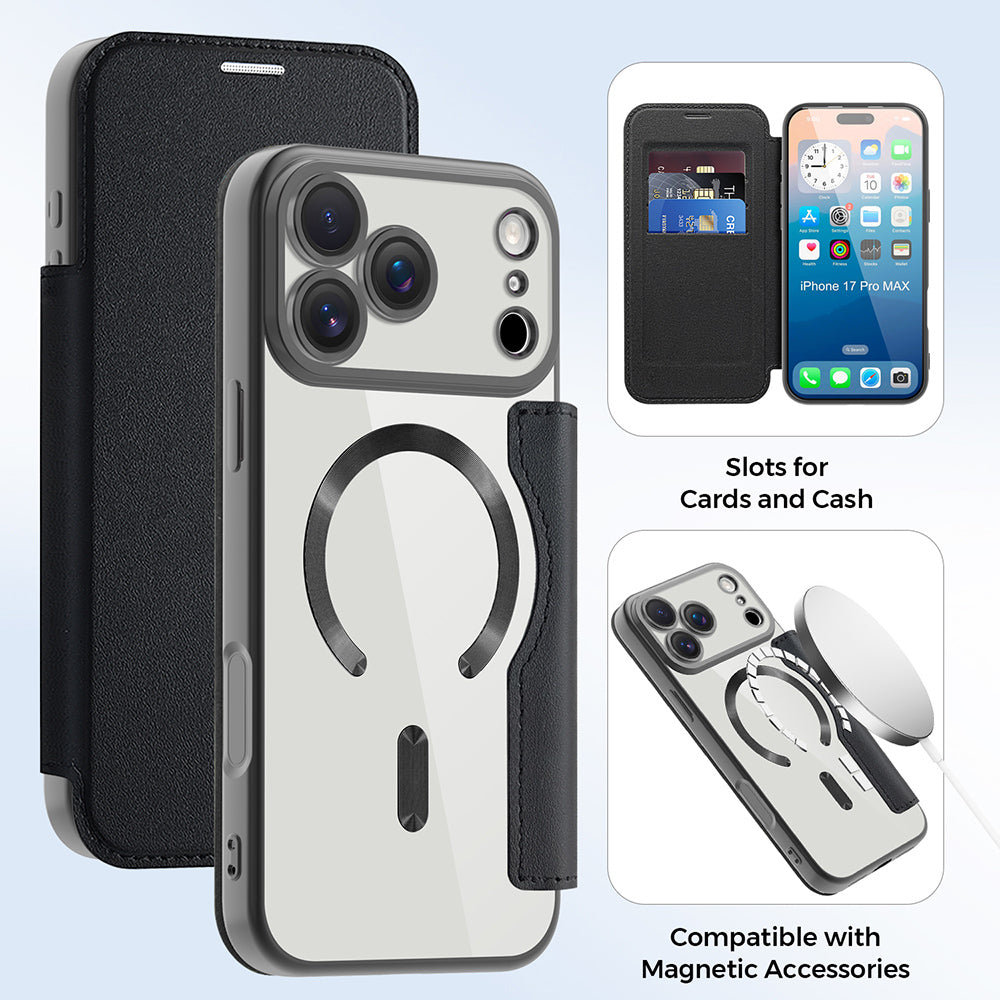 Techsuit - SmartMag Book Case - iPhone 17 Pro Max - Black