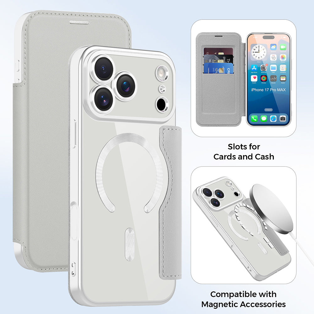 Techsuit - SmartMag Book Case - iPhone 17 Pro - Gray