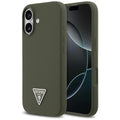 Husa pentru iPhone 17 - Guess Silicone Triangle Logo MagSafe (GUHMP17SSCTRLMA) - Khaki