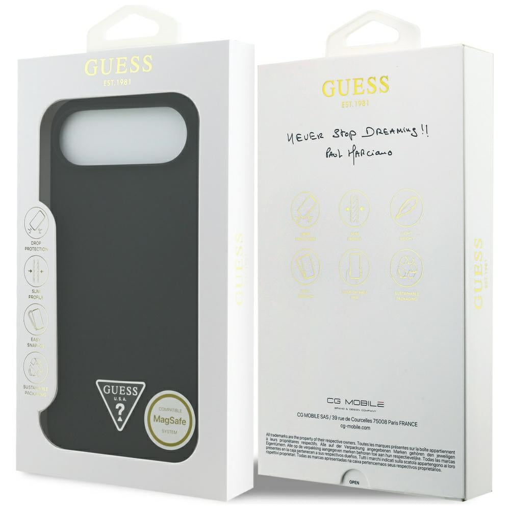 Husa pentru iPhone 17 Air - Guess Silicone Triangle Logo MagSafe (GUHMP17MSCTRLMK) - Black