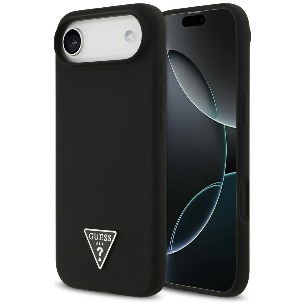 Husa pentru iPhone 17 Air - Guess Silicone Triangle Logo MagSafe (GUHMP17MSCTRLMK) - Black