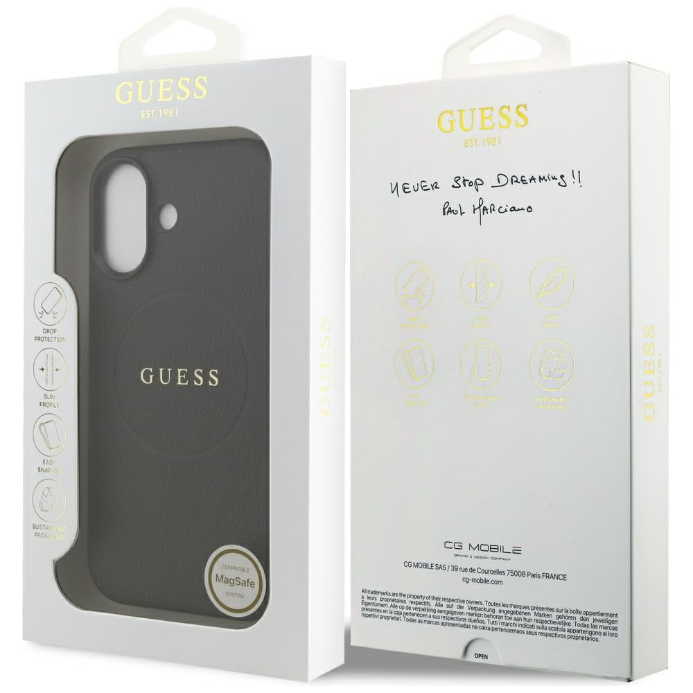 Guess - Grained Gold Ring MagSafe (GUHMP17SPGHSMMK) - iPhone 17 - Black