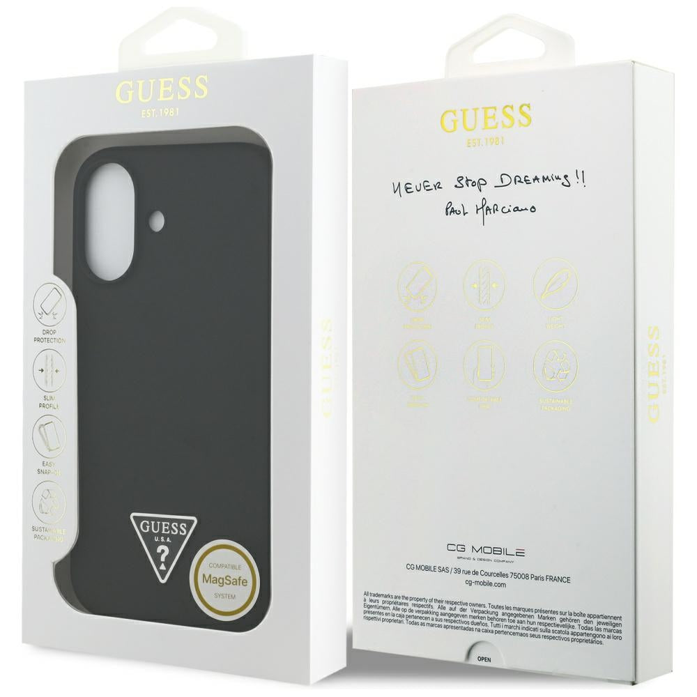 Husa pentru iPhone 17 - Guess Silicone Triangle Logo MagSafe (GUHMP17SSCTRLMK) - Black