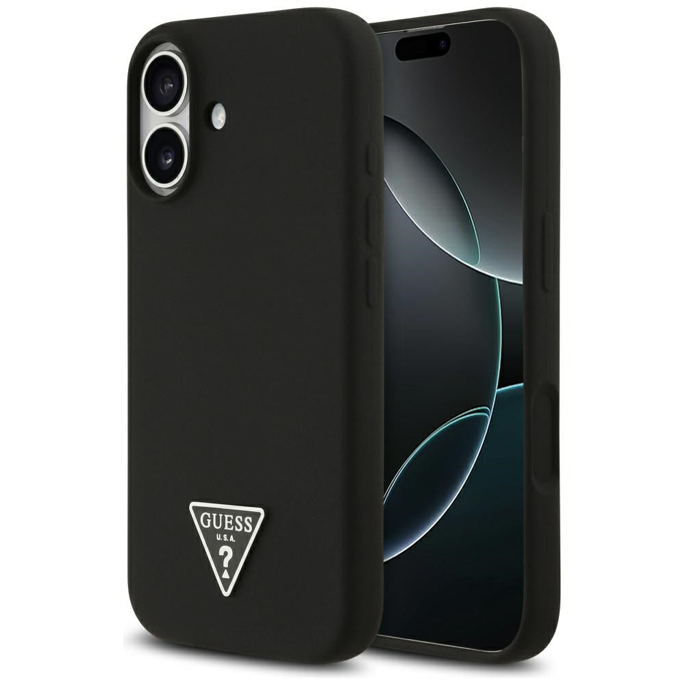 Husa pentru iPhone 17 - Guess Silicone Triangle Logo MagSafe (GUHMP17SSCTRLMK) - Black