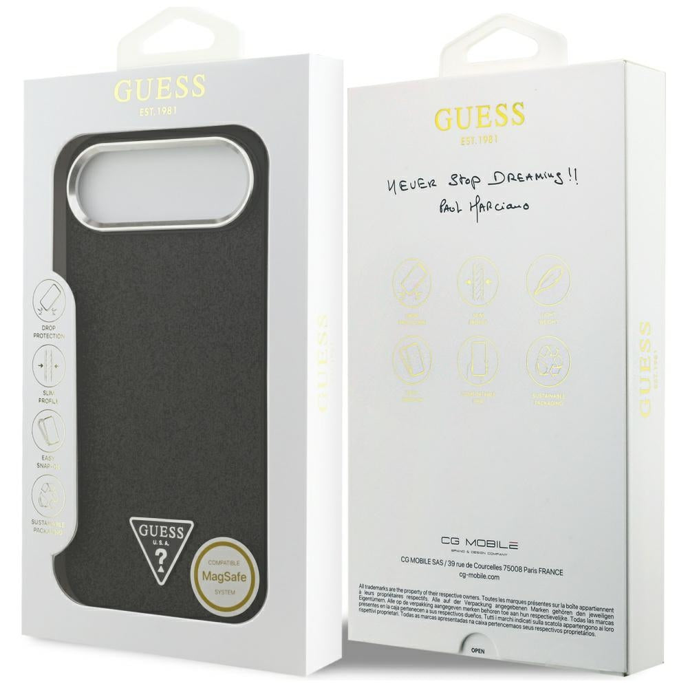 Guess - Glitter Triangle Logo MagSafe (GUHMP17MPFGTSCMK) - iPhone 17 Air - Black