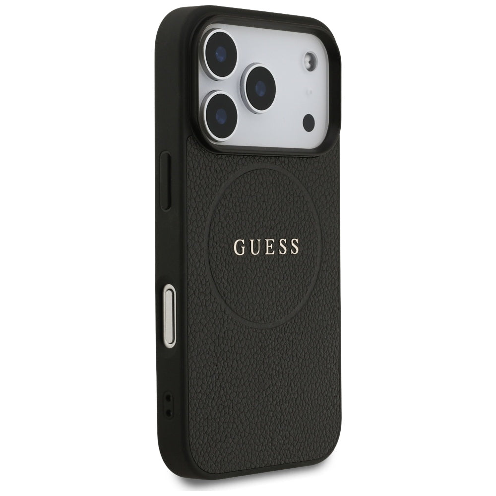 Guess - Grained Gold Ring MagSafe (GUHMP17XPGHSMMK) - iPhone 17 Pro Max - Black