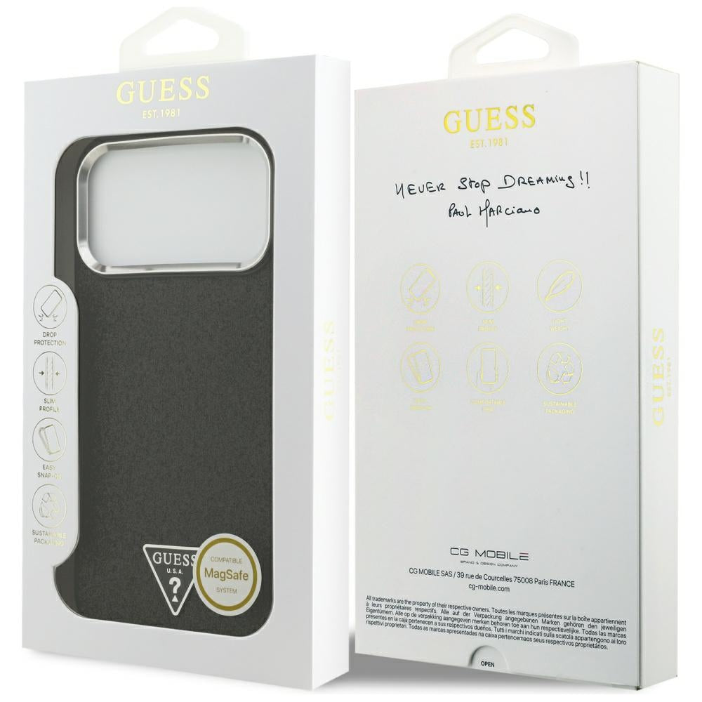 Guess - Glitter Triangle Logo MagSafe (GUHMP17XPFGTSCMK) - iPhone 17 Pro Max - Black