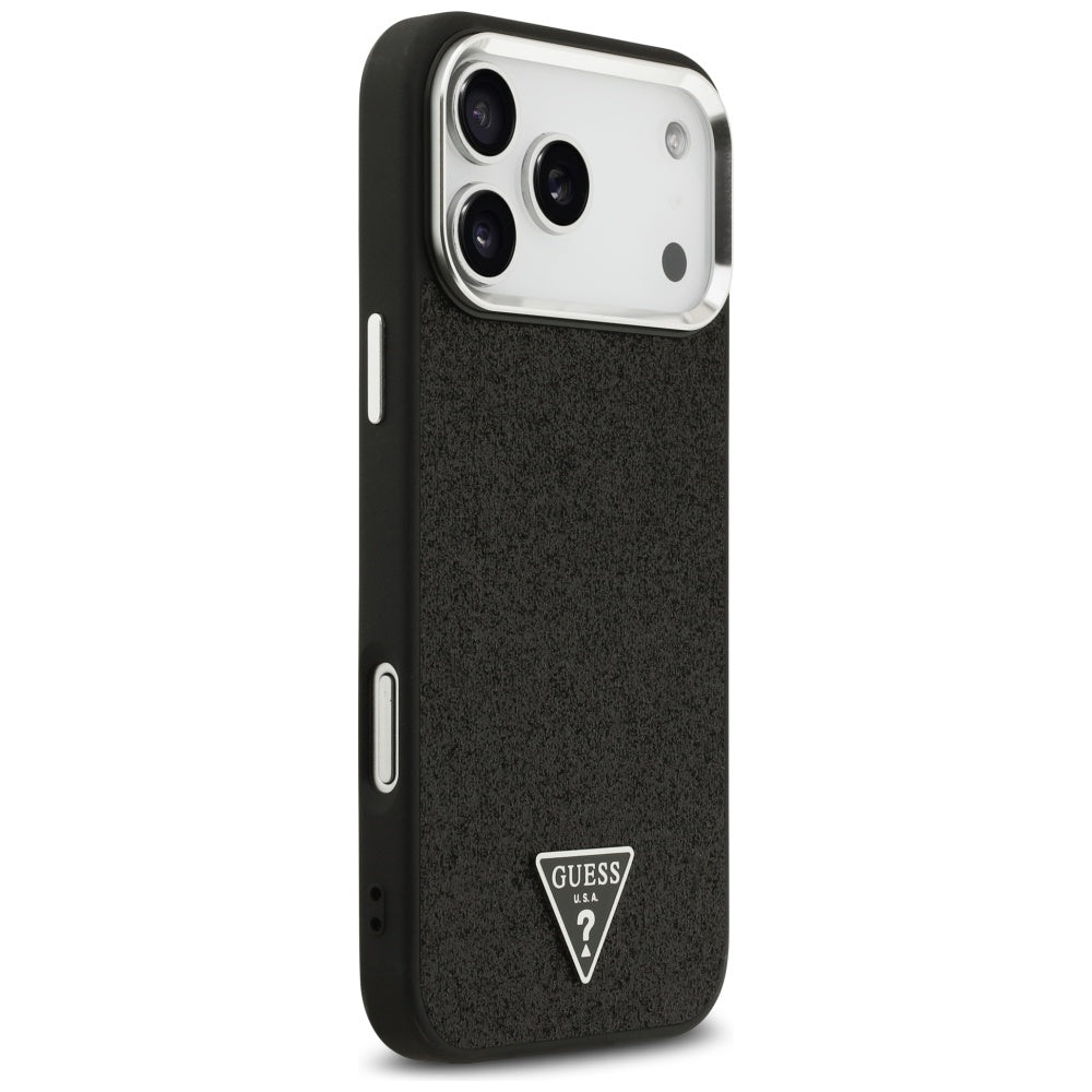 Guess - Glitter Triangle Logo MagSafe (GUHMP17XPFGTSCMK) - iPhone 17 Pro Max - Black