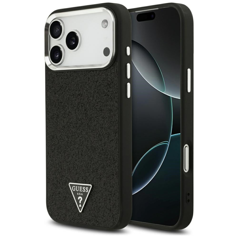 Guess - Glitter Triangle Logo MagSafe (GUHMP17XPFGTSCMK) - iPhone 17 Pro Max - Black