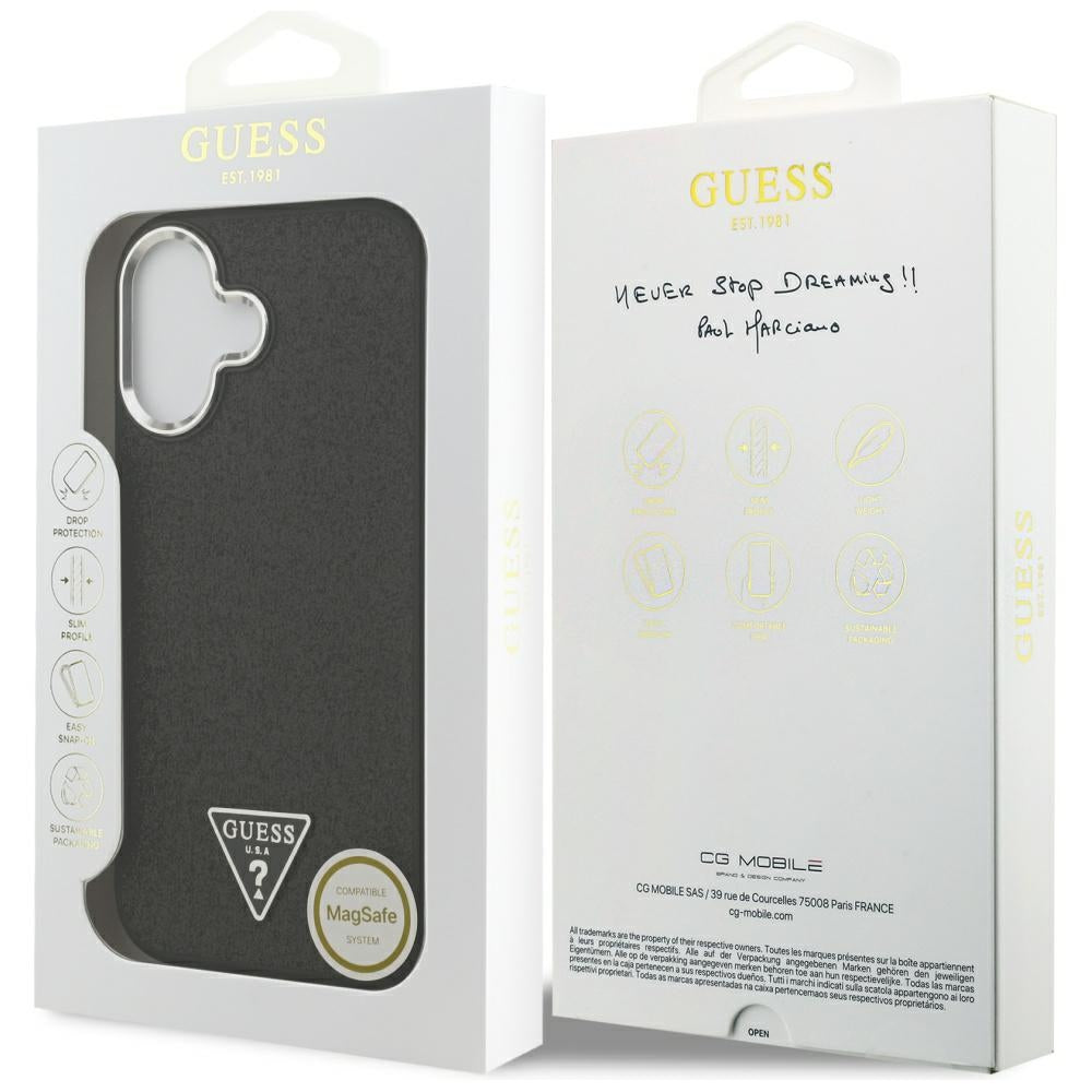Guess - Glitter Triangle Logo MagSafe (GUHMP17SPFGTSCMK) - iPhone 17 - Black