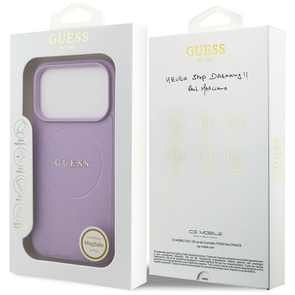 Guess - Grained Gold Ring MagSafe (GUHMP17LPGHSMMU) - iPhone 17 Pro - Purple