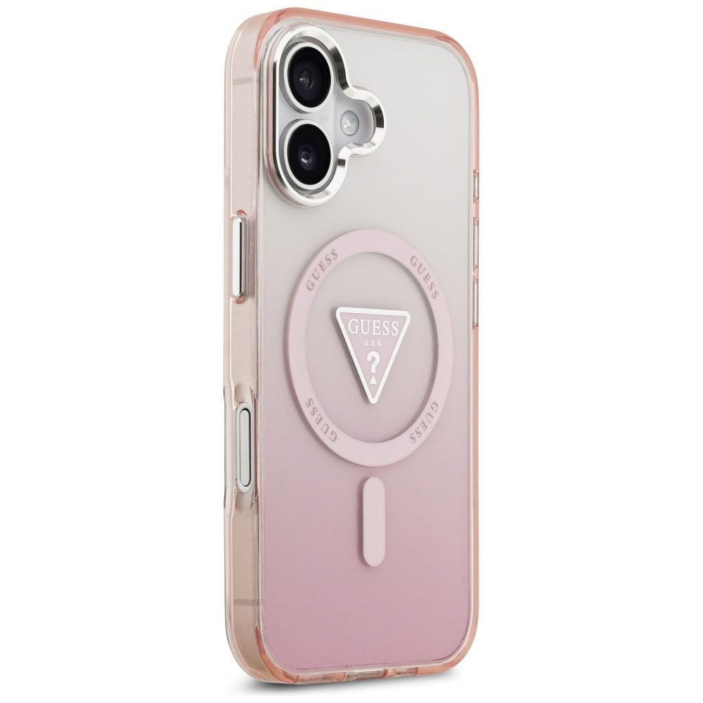 Husa pentru iPhone 17 - Guess IML Gradient Triangle Logo MagSafe (GUHMP17SHGTMLCGP) - Pink