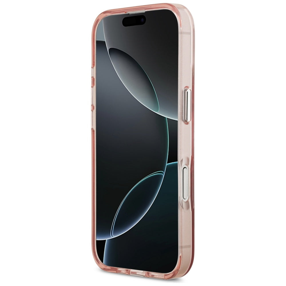 Husa pentru iPhone 17 - Guess IML Gradient Triangle Logo MagSafe (GUHMP17SHGTMLCGP) - Pink