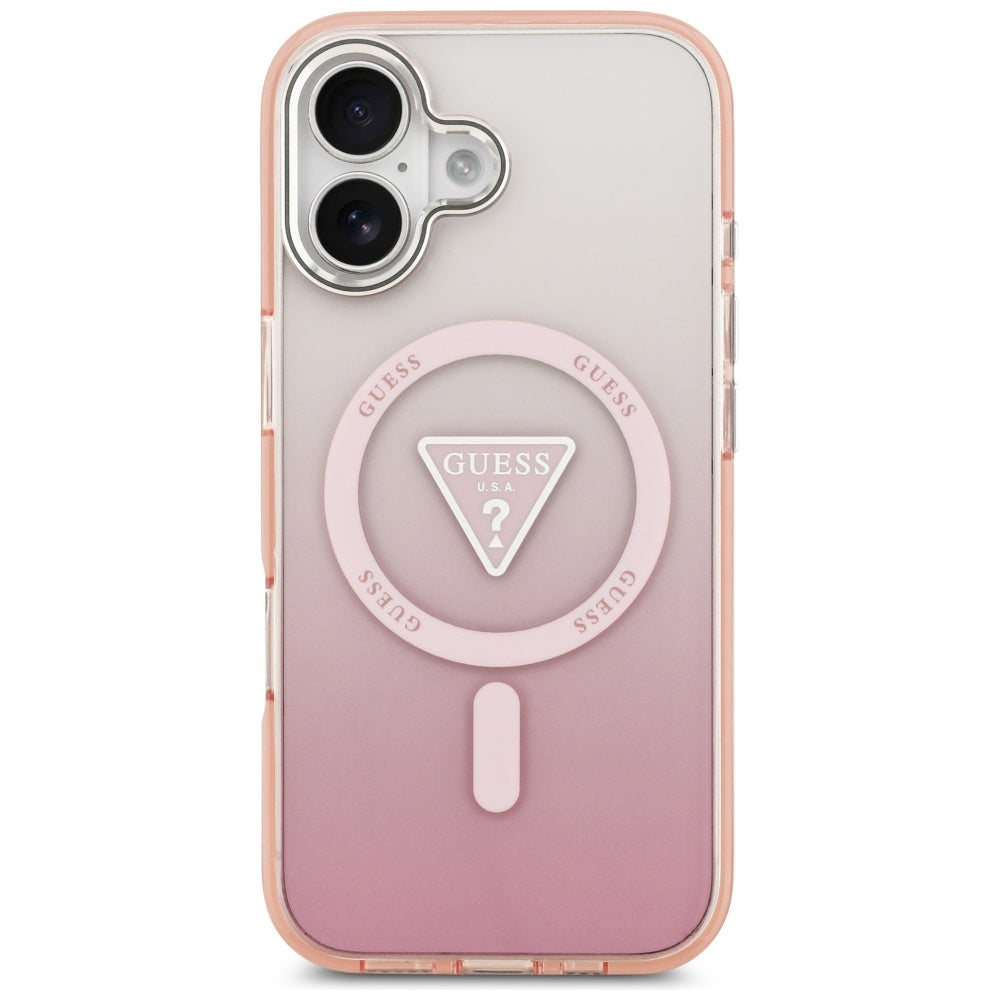 Husa pentru iPhone 17 - Guess IML Gradient Triangle Logo MagSafe (GUHMP17SHGTMLCGP) - Pink