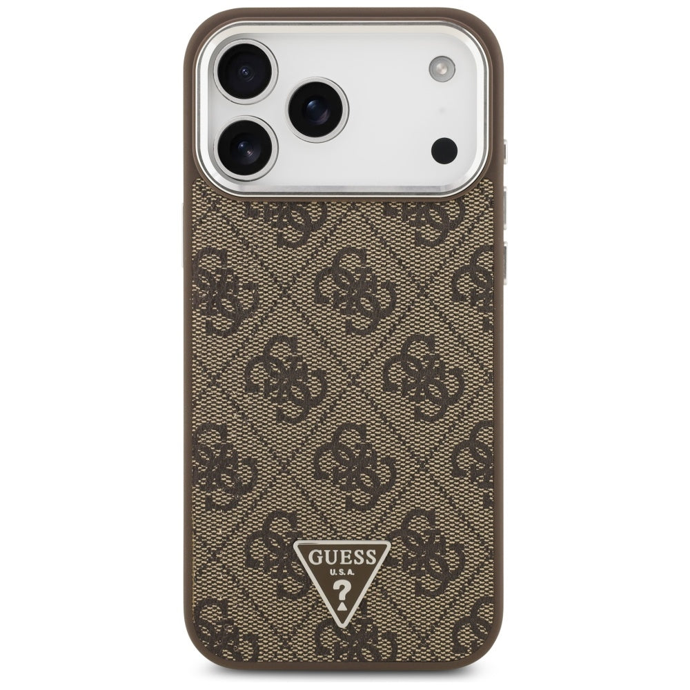 Husa pentru iPhone 17 Pro Max - Guess Hardcase 4G Triangle Logo MagSafe (GUHMP17XP4TSRCMW) - Brown
