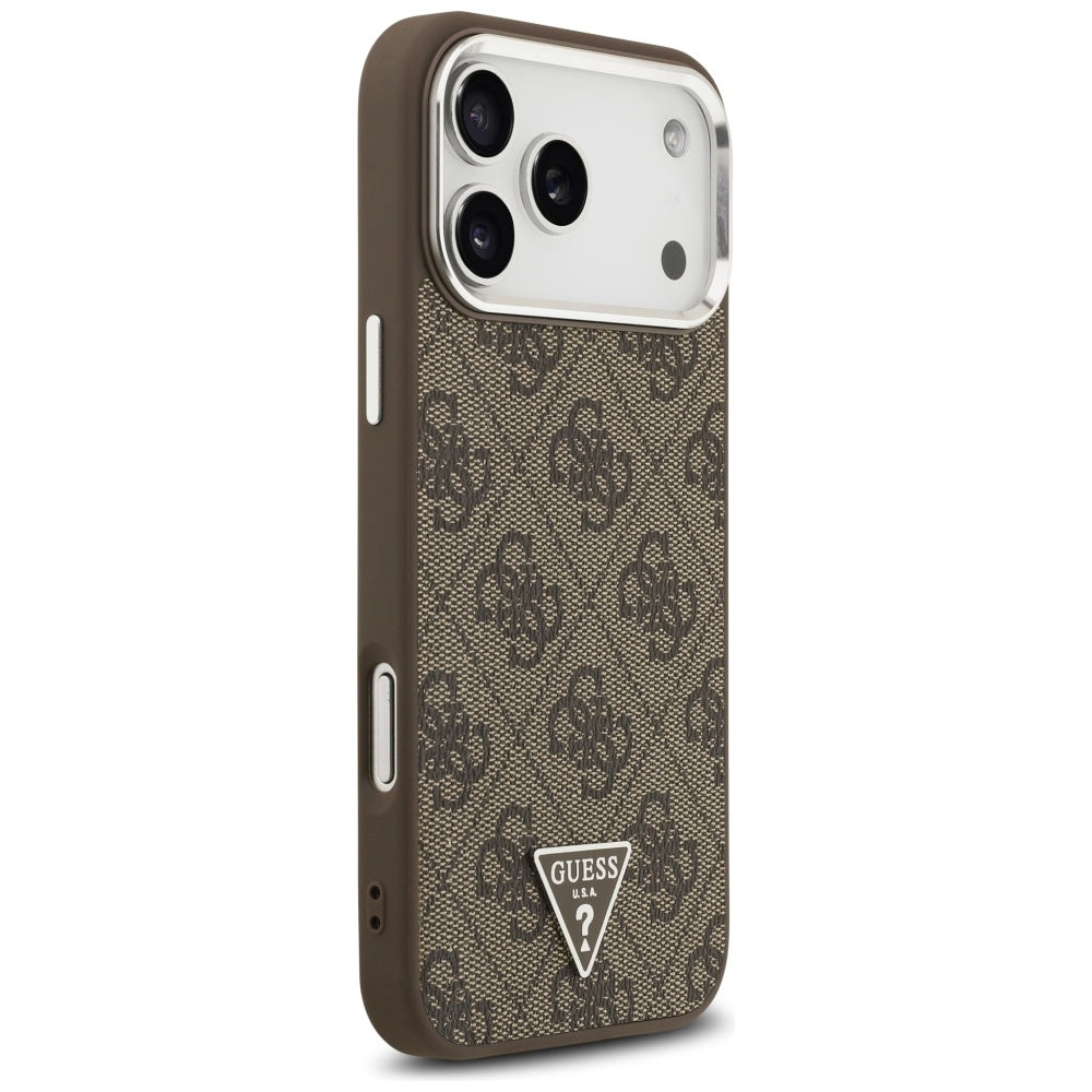 Husa pentru iPhone 17 Pro Max - Guess Hardcase 4G Triangle Logo MagSafe (GUHMP17XP4TSRCMW) - Brown