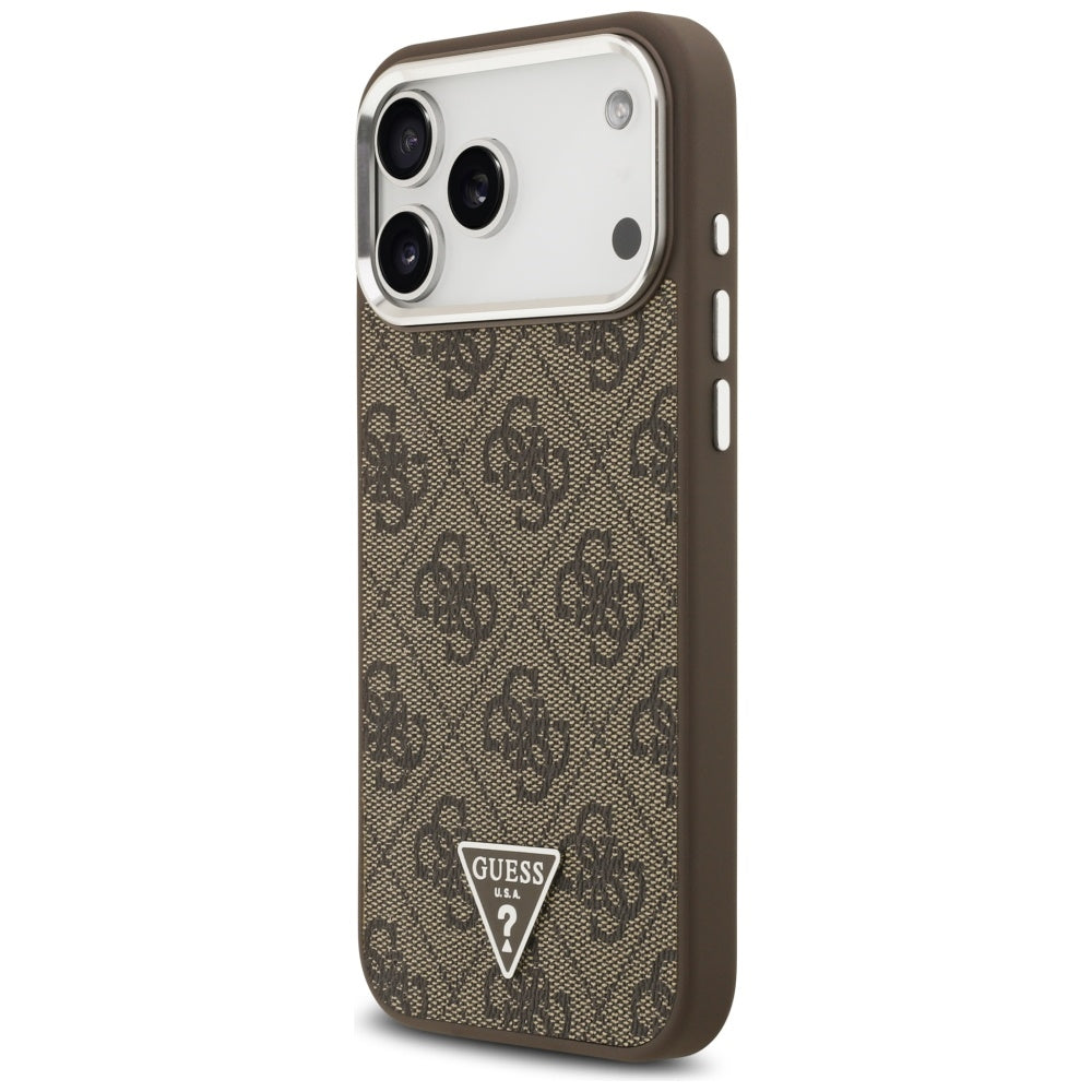 Husa pentru iPhone 17 Pro Max - Guess Hardcase 4G Triangle Logo MagSafe (GUHMP17XP4TSRCMW) - Brown