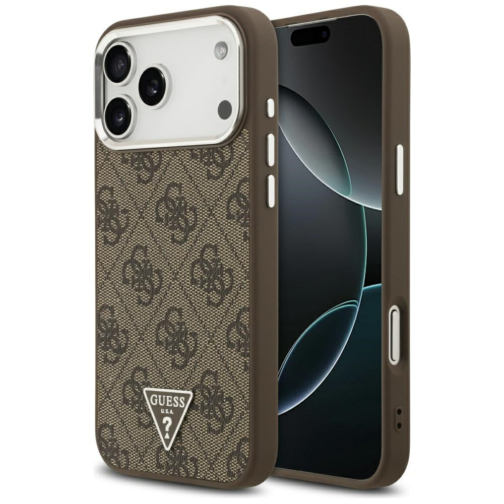 Husa pentru iPhone 17 Pro Max - Guess Hardcase 4G Triangle Logo MagSafe (GUHMP17XP4TSRCMW) - Brown