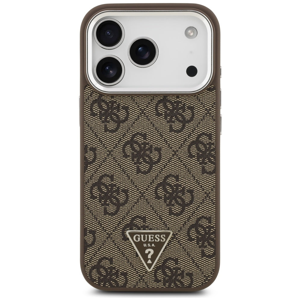 Husa pentru iPhone 17 Pro - Guess Hardcase 4G Triangle Logo MagSafe (GUHMP17LP4TSRCMW) - Brown