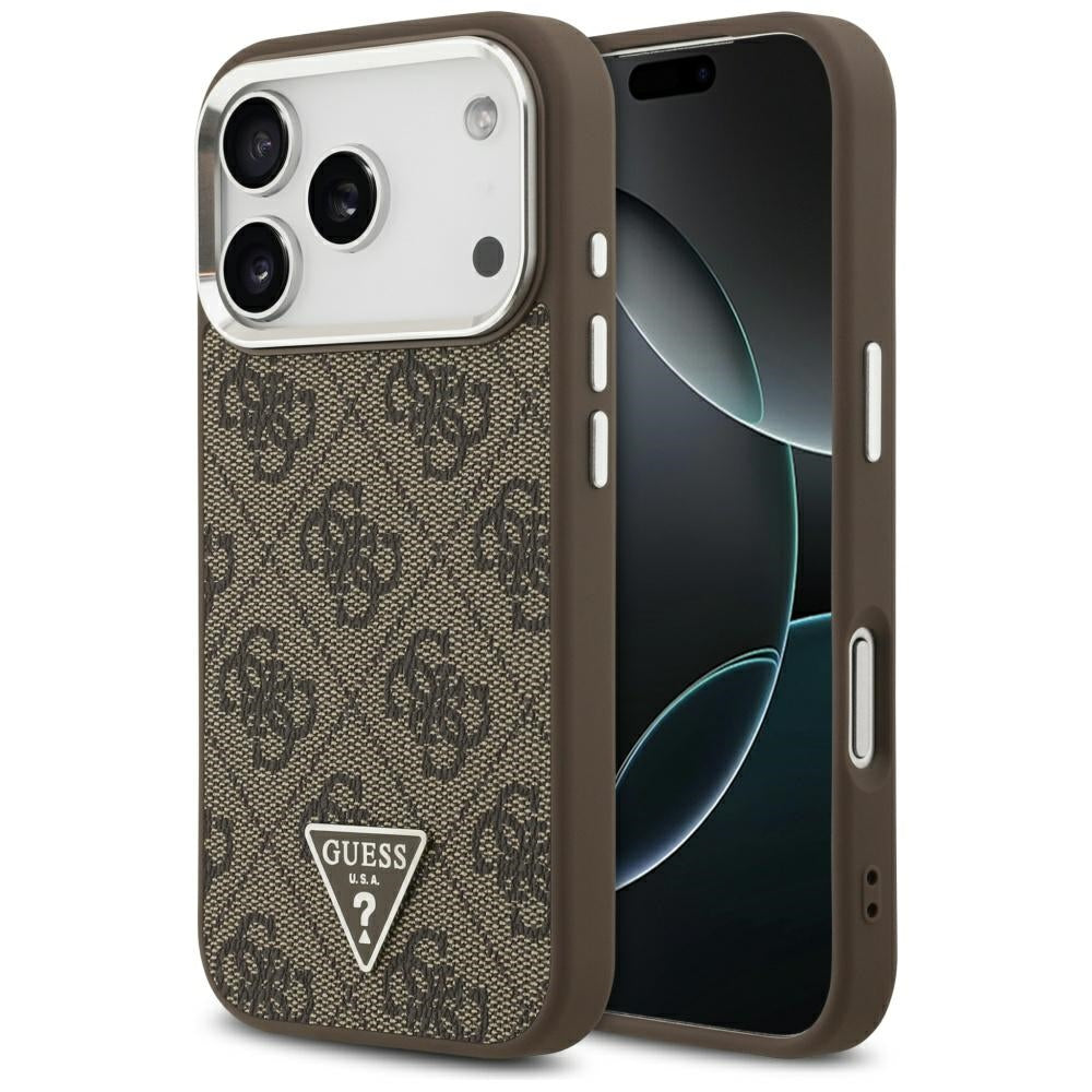 Husa pentru iPhone 17 Pro - Guess Hardcase 4G Triangle Logo MagSafe (GUHMP17LP4TSRCMW) - Brown