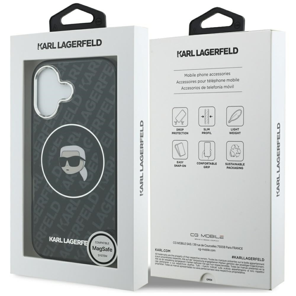 Husa de protectie Karl Lagerfeld IML MagSafe compatibil cu iPhone 17, Negru