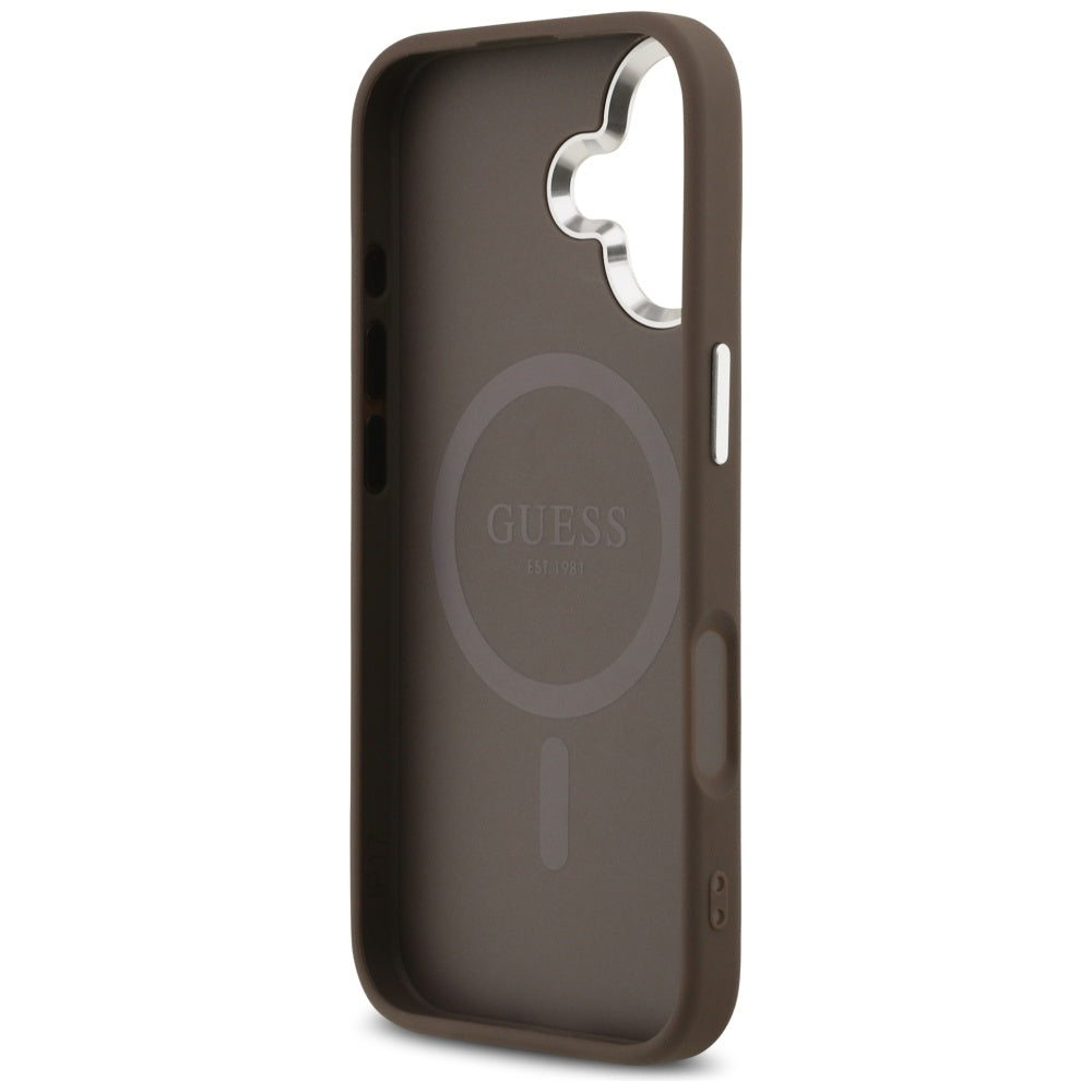Husa pentru iPhone 17 - Guess Hardcase 4G Triangle Logo MagSafe (GUHMP17SP4TSRCMW) - Brown