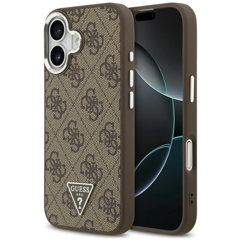 Husa pentru iPhone 17 - Guess Hardcase 4G Triangle Logo MagSafe (GUHMP17SP4TSRCMW) - Brown
