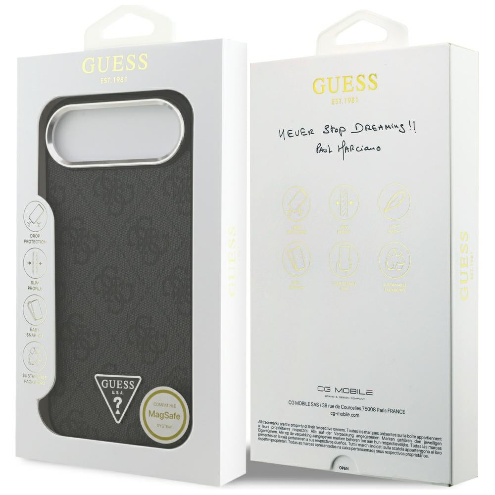 Husa pentru iPhone 17 Air - Guess Hardcase 4G Triangle Logo MagSafe (GUHMP17MP4TSRCMK) - Black
