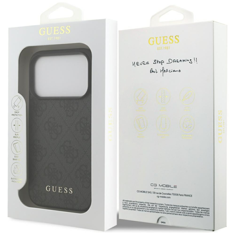 Husa pentru iPhone 17 Pro - Guess Hardcase 4G Classic (GUHCP17LG4GFGR) - Black