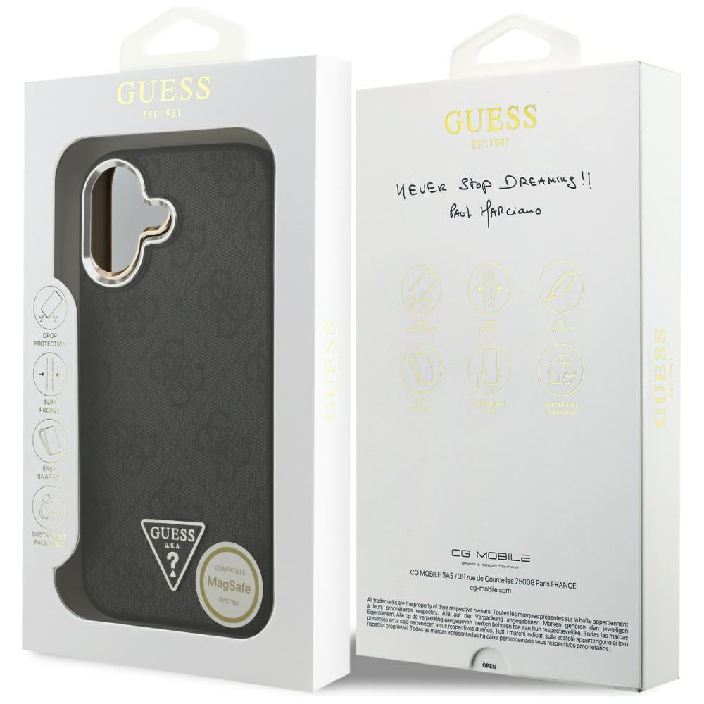 Husa pentru iPhone 17 - Guess Hardcase 4G Triangle Logo MagSafe (GUHMP17SP4TSRCMK) - Black