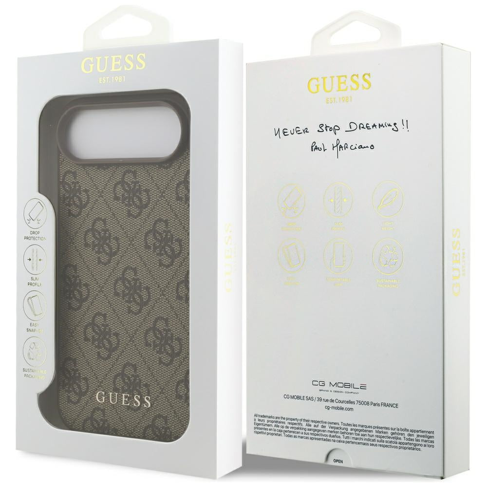 Husa pentru iPhone 17 Air - Guess Hardcase 4G Classic (GUHCP17MG4GFBR) - Brown