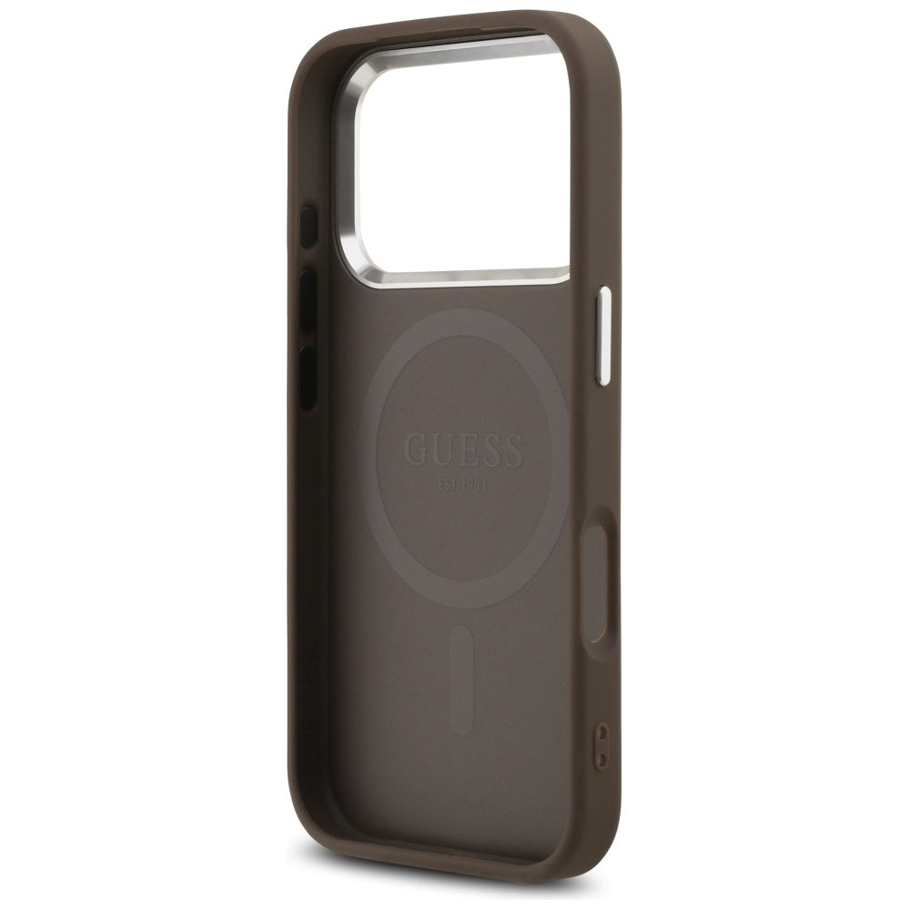 Husa pentru iPhone 17 Pro Max - Guess Hardcase 4G Classic Logo MagSafe (GUHMP17XP4GSSMCW) - Brown
