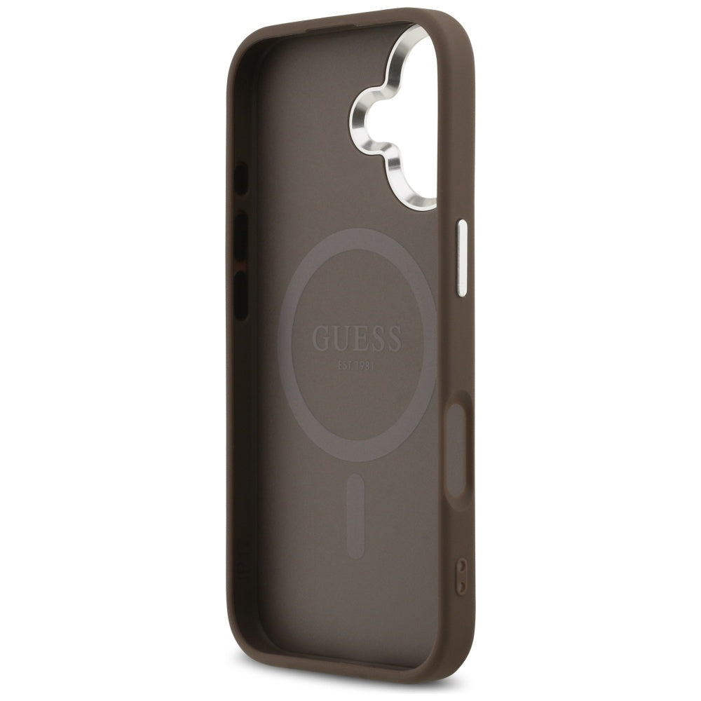 Husa pentru iPhone 17 - Guess Hardcase 4G Classic Logo MagSafe (GUHMP17SP4GSSMCW) - Brown