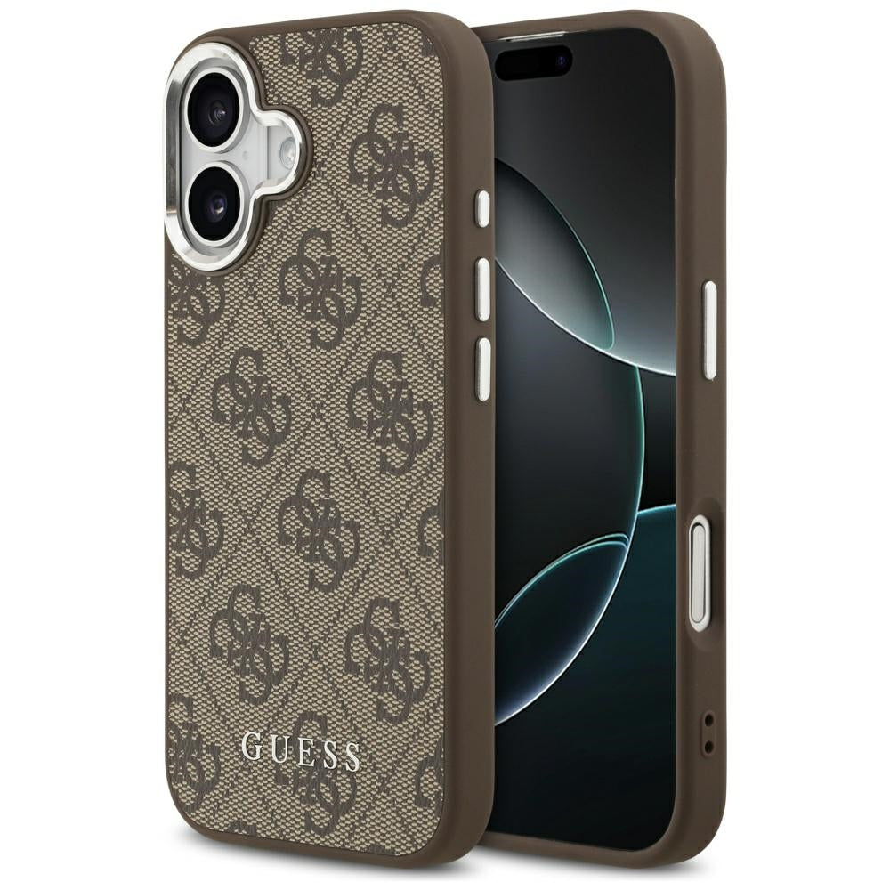 Husa pentru iPhone 17 - Guess Hardcase 4G Classic Logo MagSafe (GUHMP17SP4GSSMCW) - Brown