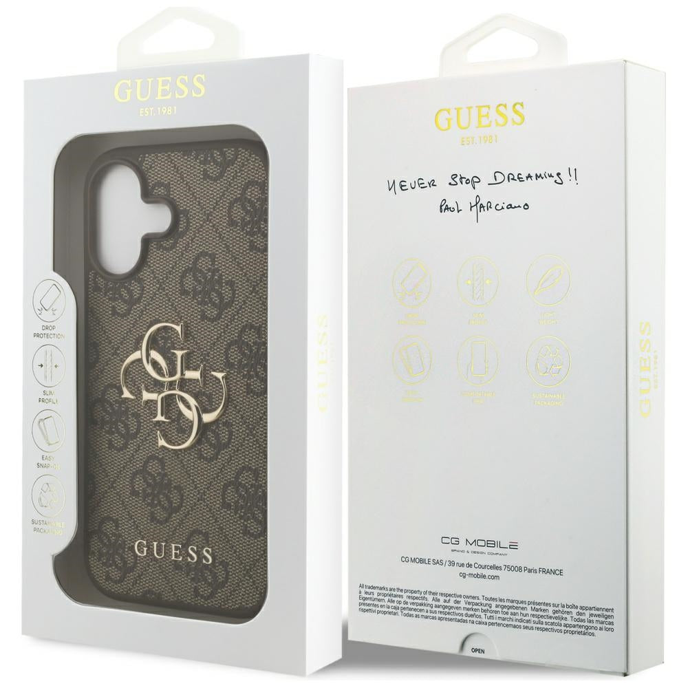 Husa pentru iPhone 17 - Guess Hardcase 4G Big Logo (GUHCP17S4GMGBR) - Brown