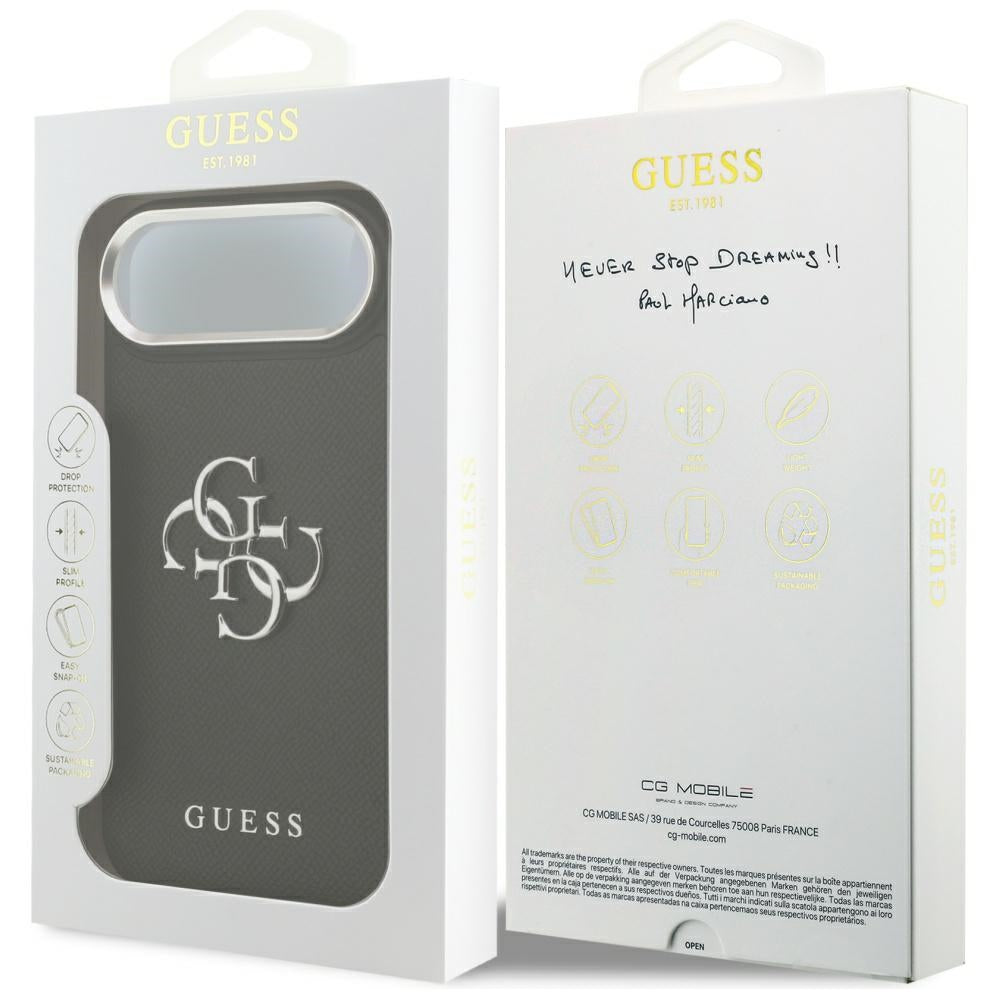 Husa pentru iPhone 17 Air - Guess Hardcase 4G Grained Big and Classic Logo (GUHCP17MPG4SMCEK) - Black
