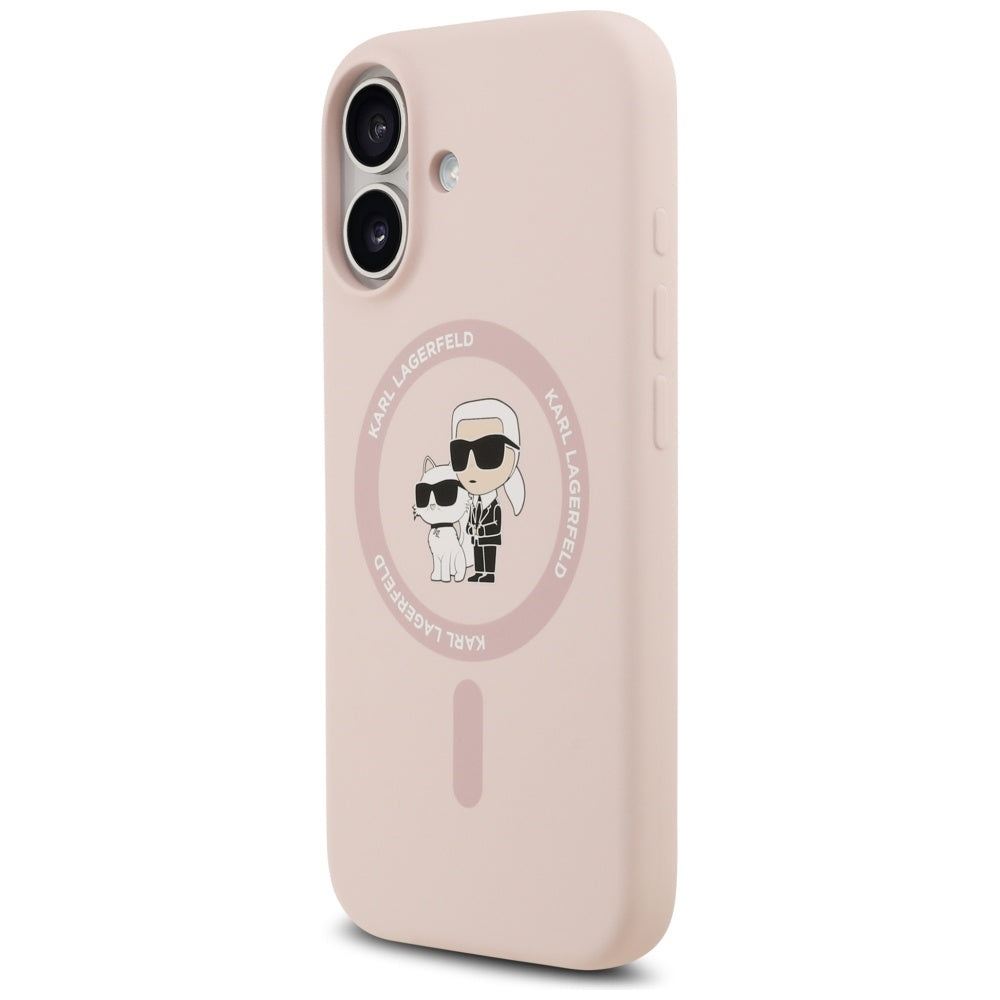 Karl Lagerfeld - Silicone Ring MagSafe (KLHMP17SSCMKCRHP) - iPhone 17 - Pink Karl&Choupette