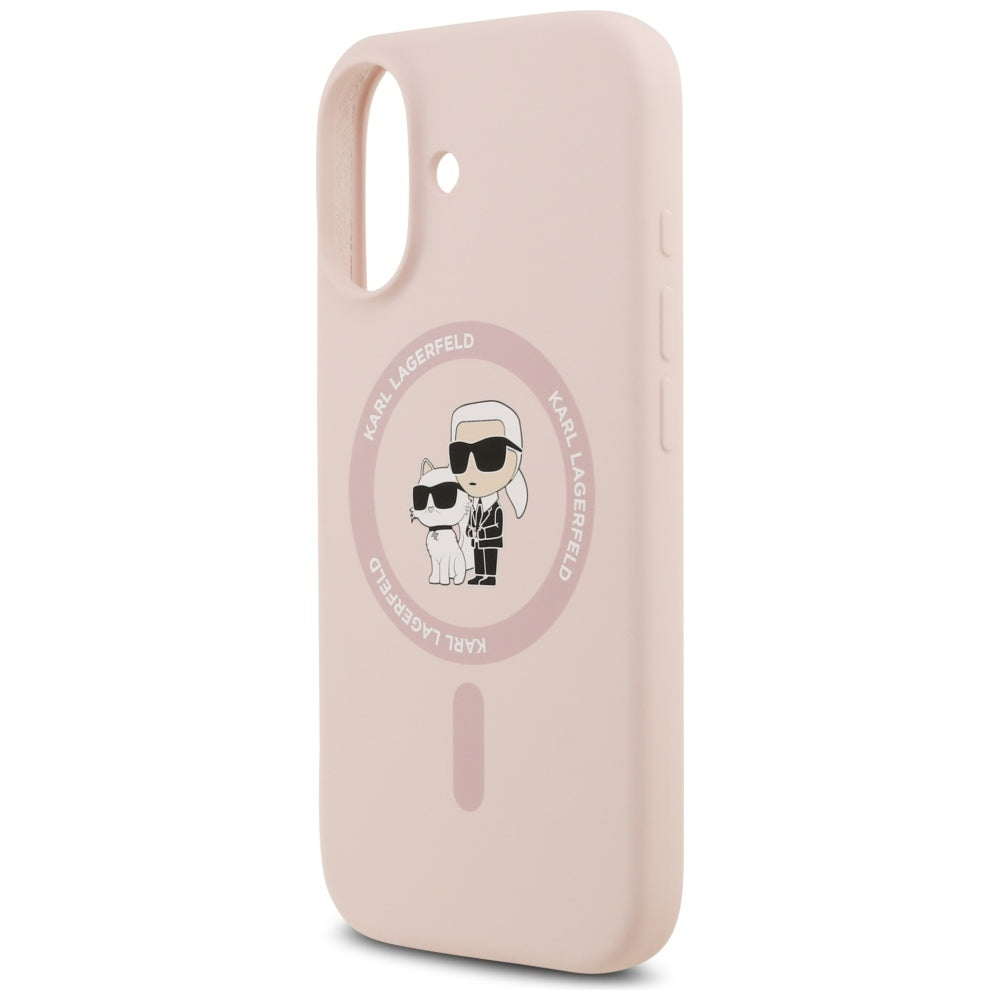 Karl Lagerfeld - Silicone Ring MagSafe (KLHMP17SSCMKCRHP) - iPhone 17 - Pink Karl&Choupette