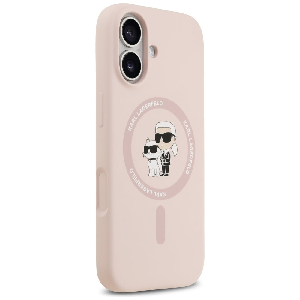 Karl Lagerfeld - Silicone Ring MagSafe (KLHMP17SSCMKCRHP) - iPhone 17 - Pink Karl&Choupette