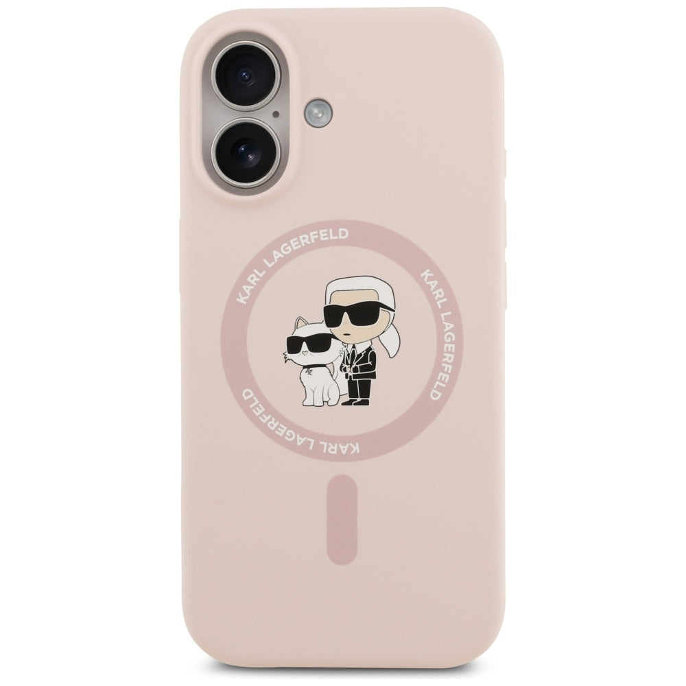 Karl Lagerfeld - Silicone Ring MagSafe (KLHMP17SSCMKCRHP) - iPhone 17 - Pink Karl&Choupette